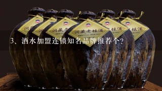 酒水加盟连锁知名品牌推荐个？