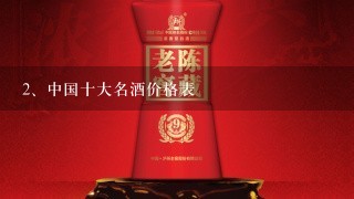 中国十大名酒价格表