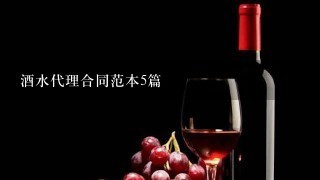 酒水代理合同范本5篇