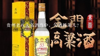 贵州老八大名酒当中，匀酒排第几？