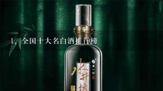 全国十大名白酒排行榜