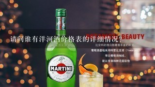 请问谁有洋河酒价格表的详细情况？