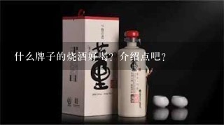 什么牌子的烧酒好喝？介绍点吧？