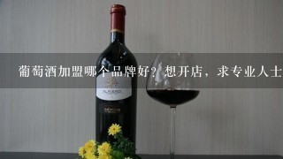 葡萄酒加盟哪个品牌好？想开店，求专业人士指导。。