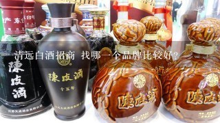 清远白酒招商 找哪一个品牌比较好？