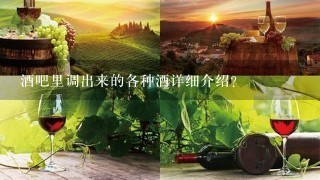 酒吧里调出来的各种酒详细介绍？